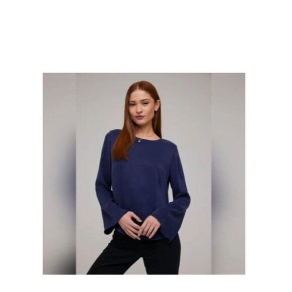 Charlotte Brody Cashmere Sweater Womens M Cream Bell Sleeve Minimalist Luxe - Picture 10 of 10